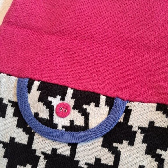Deux par deux girls size 8 sweater dress houndstooth bottom pink top - Picture 3 of 7